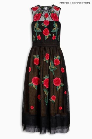 French Connection Black Poppy Sparkle Dress